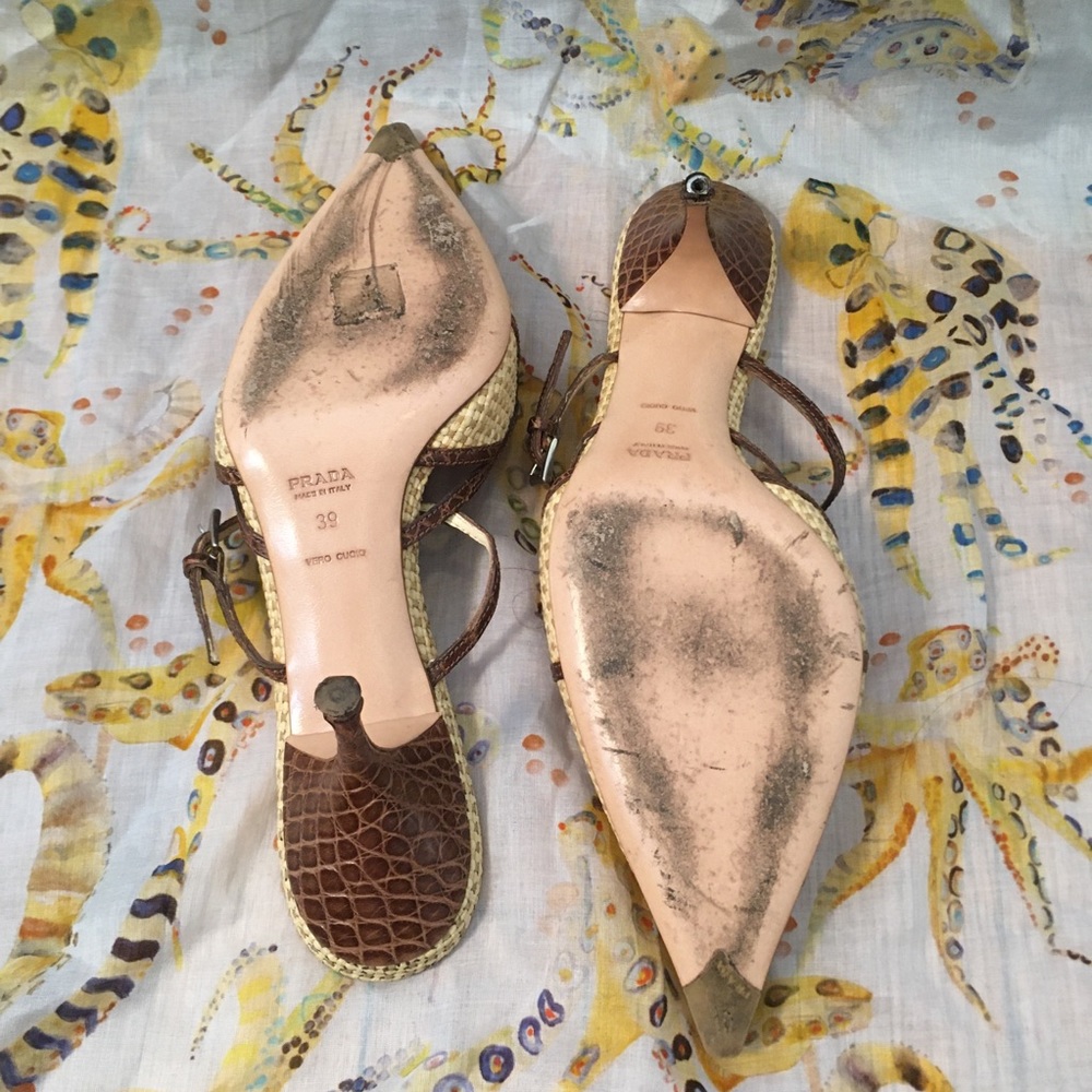 Prada Woven Raffia Heels - Picture 4 of 4